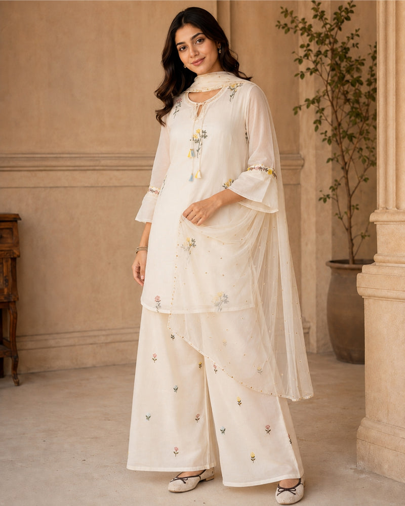 Floral Embroidered Farshi Kurta Set