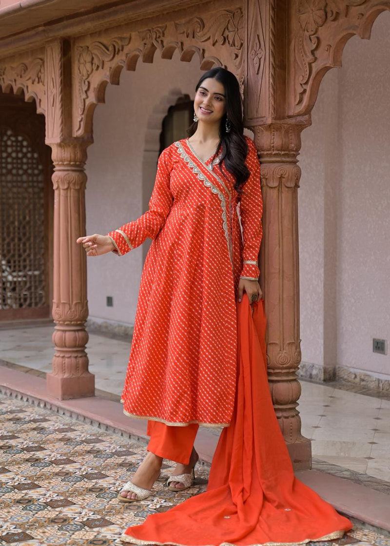 Printed Straight Kurta Set with Matching Pants & Dupatta