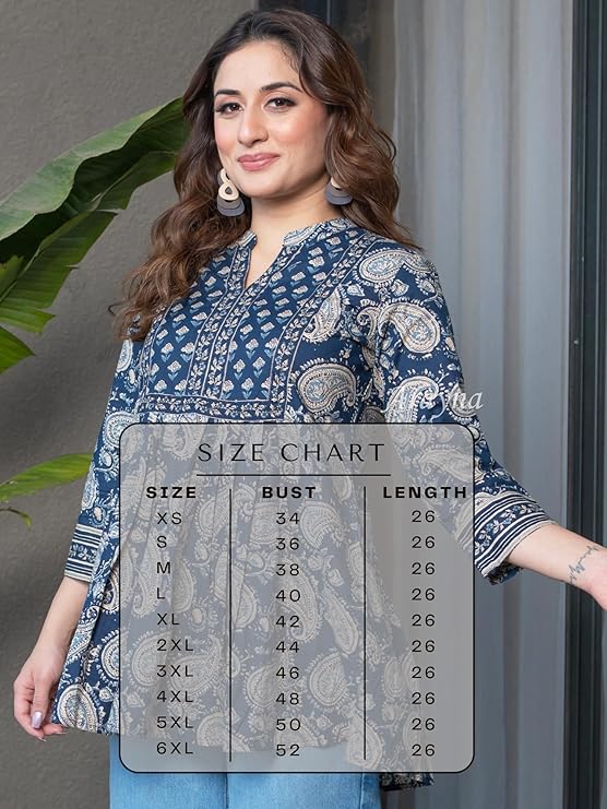 Indigo Paisley Boota Short Kurti