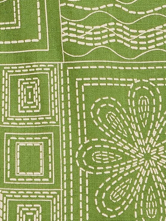 Olive Geometric Floral Patchwork Short Kurti