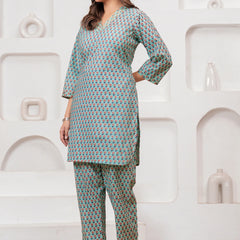 Jaipuri Buti Print Cotton Co-ord Set for Women