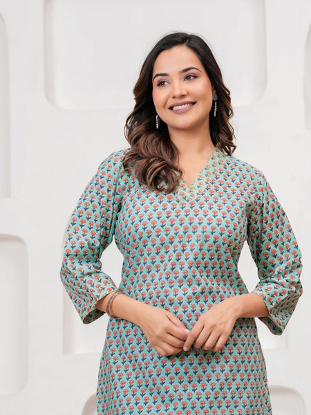 Jaipuri Buti Print Cotton Co-ord Set for Women