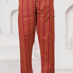 Ajrakh Jaal Print Cotton Kurta Pant Set with Malmal Dupatta