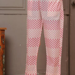 Blush Pink Buta Print Cotton Kurta Pant Set with Leheriya Mulmul Dupatta