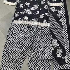 Black Floral Farshi Kurti Set | DJ19