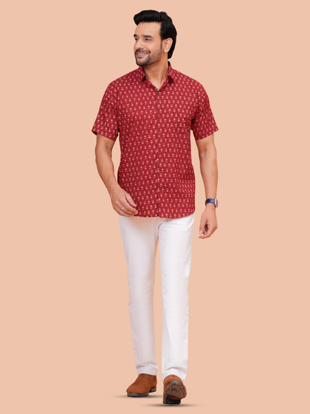 Dooriya Bagru Printed Buti Semi Formal Shirt for Men