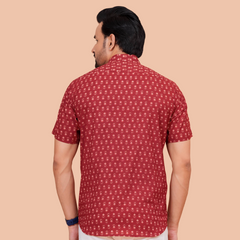 Dooriya Bagru Printed Buti Semi Formal Shirt for Men