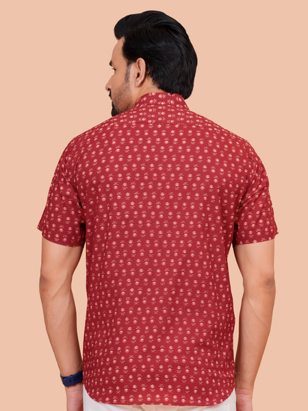 Dooriya Bagru Printed Buti Semi Formal Shirt for Men