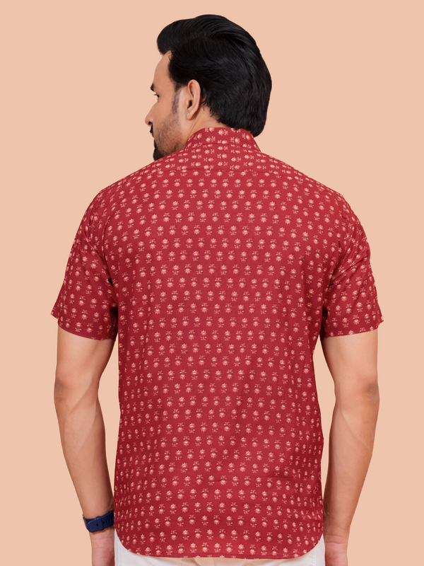 Dooriya Bagru Printed Buti Semi Formal Shirt for Men