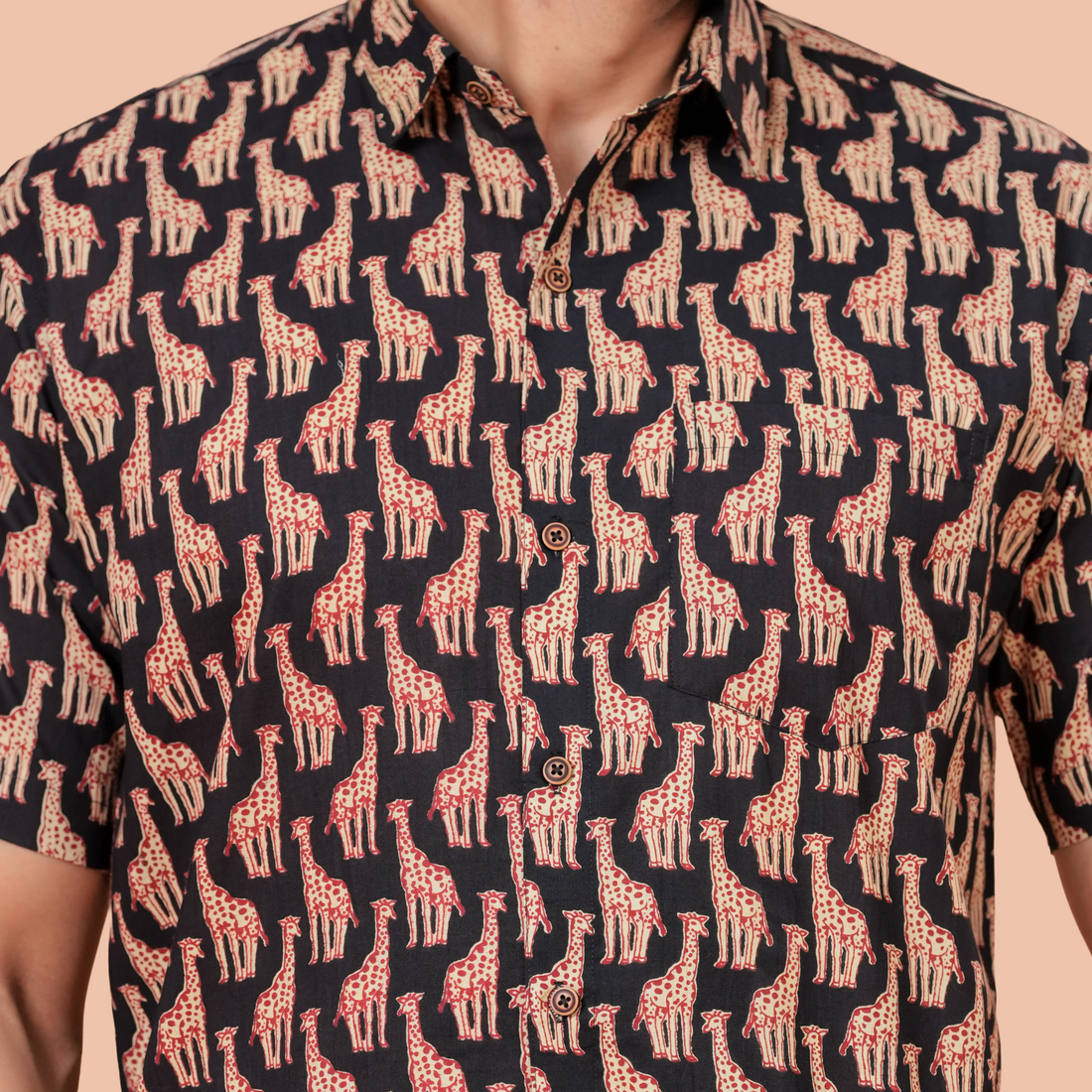 Black Animal Print Resort Wear Shirt for Weekend & Travel Styling
