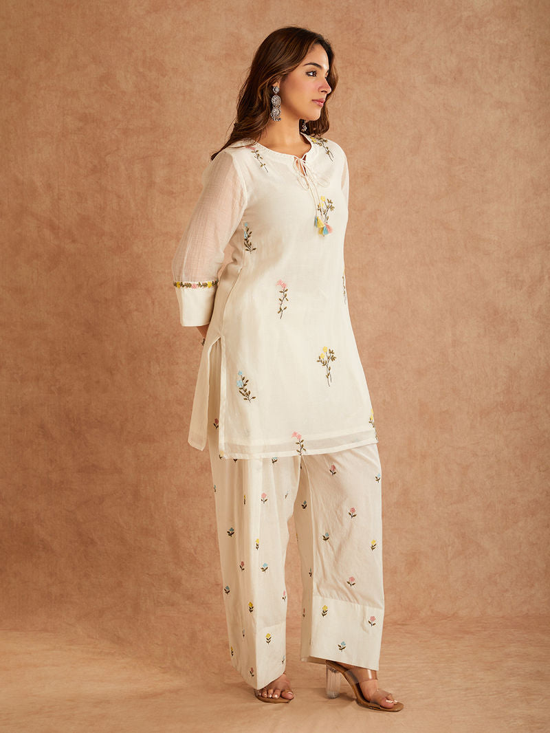 Floral Embroidered Farshi Kurta Set