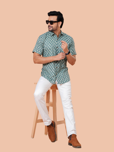 Sage Buti Shirt | Dooriya Jaipur