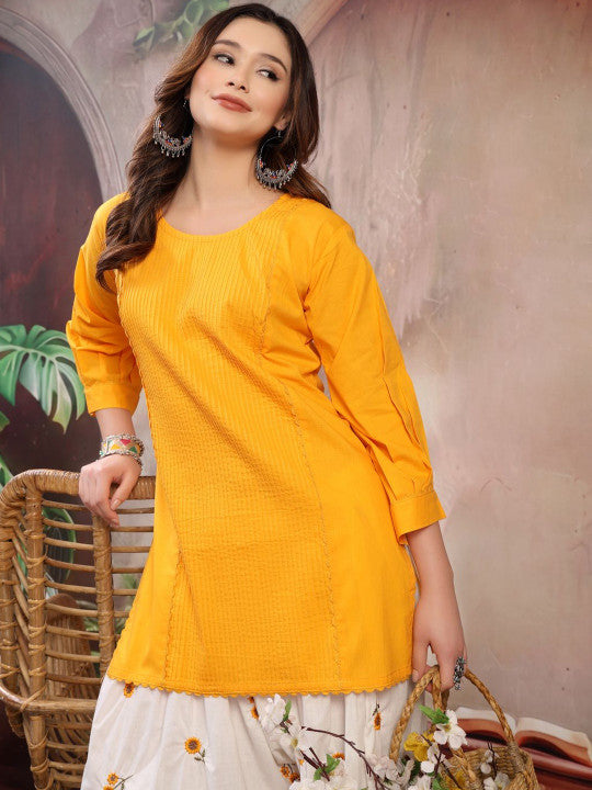 Mustard Cotton Farshi Salwar Set